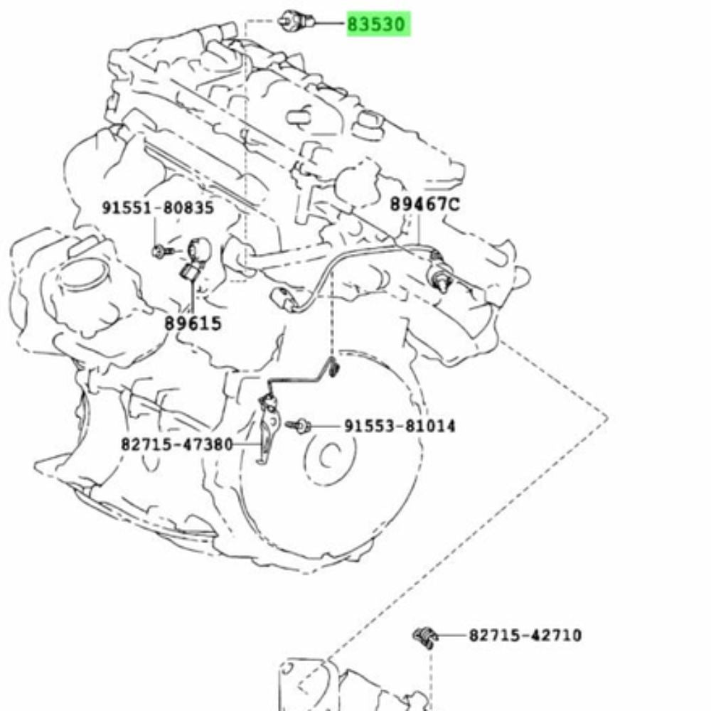 Toyota Allion oil pressure switch fitment and part number guide for T240 and T260 models