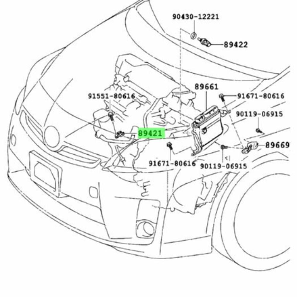 Toyota Aqua NHP10 MAP sensor installation diagram, part number 89421-47010