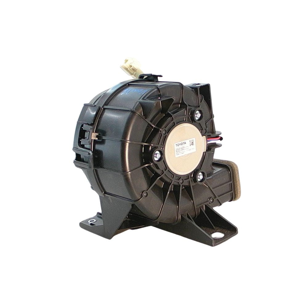 Closeup of Toyota Aqua battery cooling blower motor and wiring connector, part G9230-52010