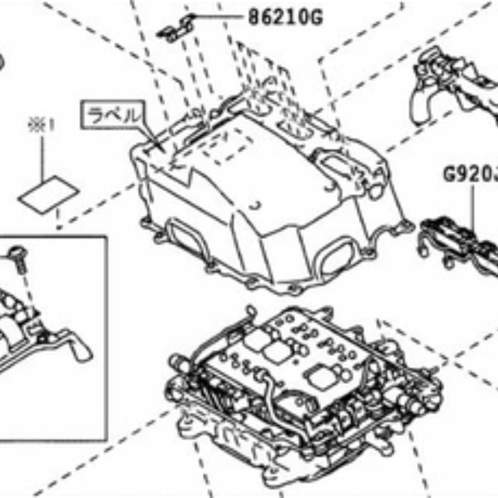 Toyota Aqua NHP10 hybrid inverter installation diagram, part number G9200-59015