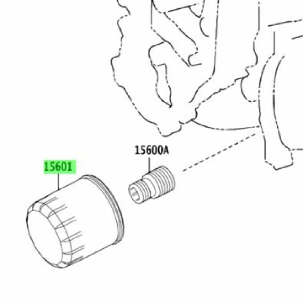Toyota Prius oil filter installation diagram for NHW20